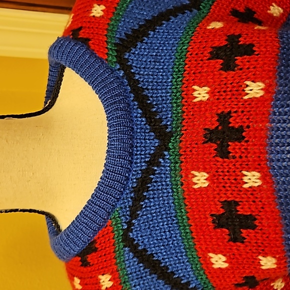 VINTAGE NUT CRACKER SWEATER 80S CHRISTMAS UGLY SWEATER ICE SKATERS 20 - Picture 2 of 11